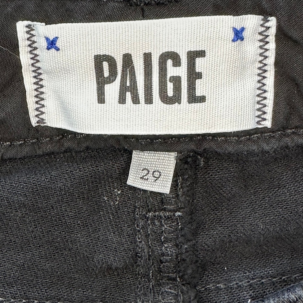 PAIGE Skyline Skinny Ankle Jeans • 29 • black • low‎ rise, minimalist, edgy - Picture 7 of 9